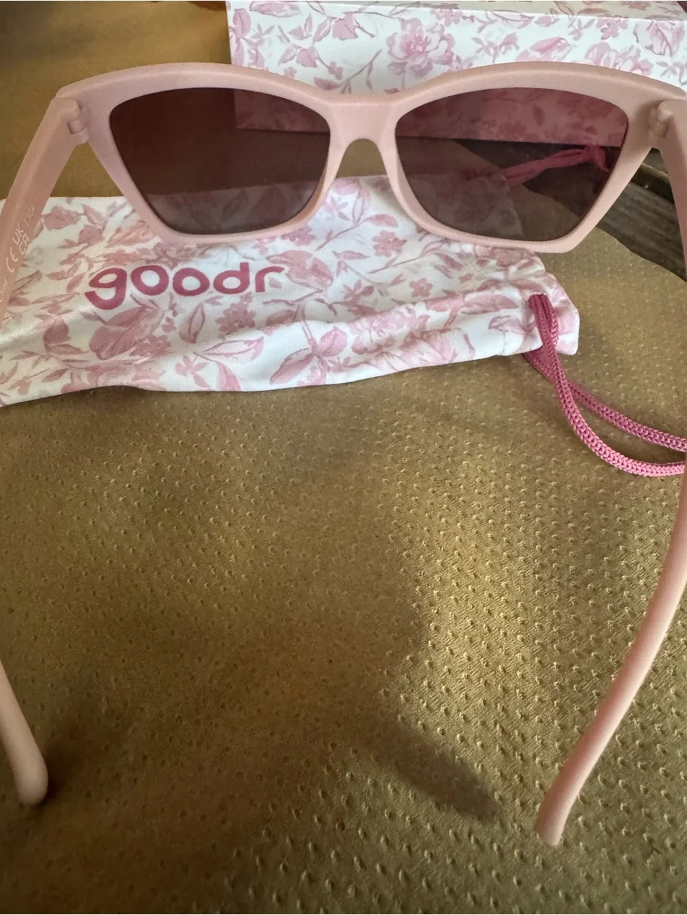 goodr Adult Pop G Rose Retail Therapy Plastic Rectangle Sunglasses - Pink
